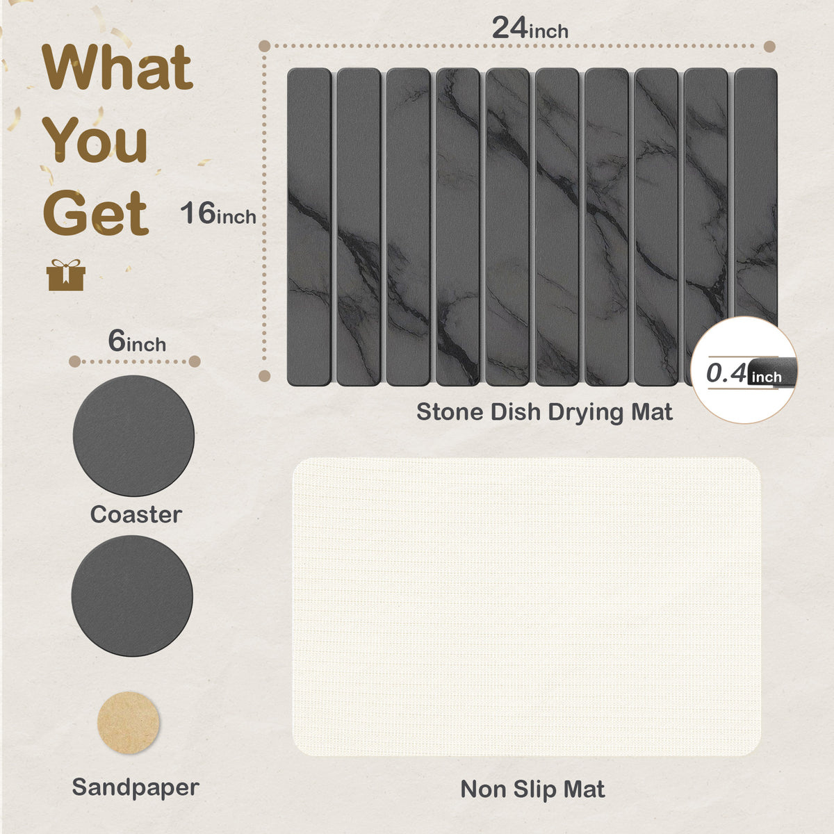 Foldable Stone Dish Drying Mat