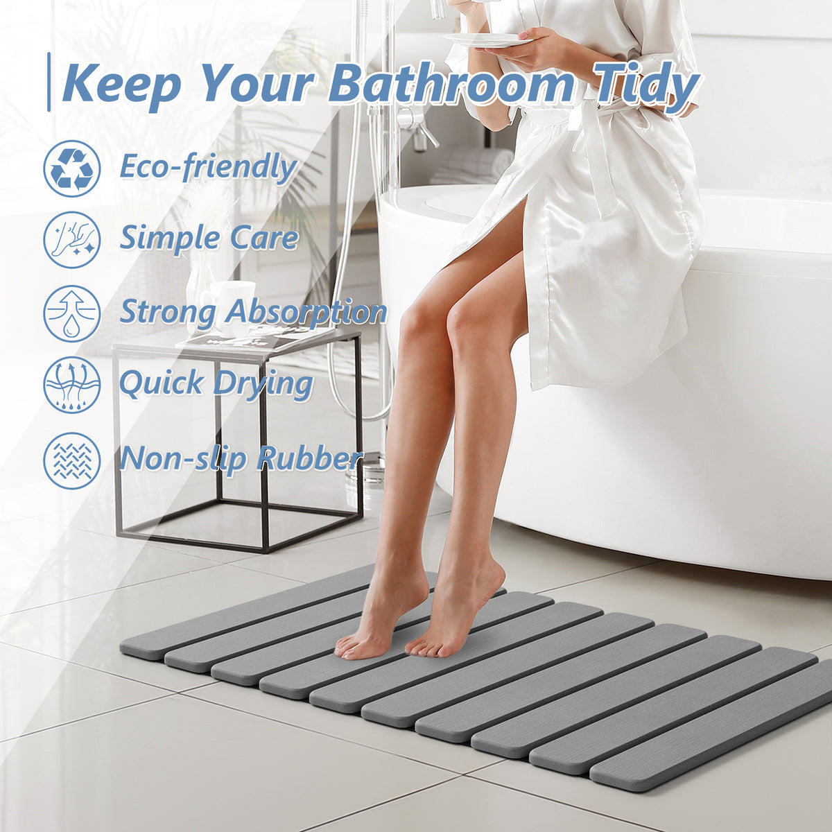 Foldable Stone Bath Mat