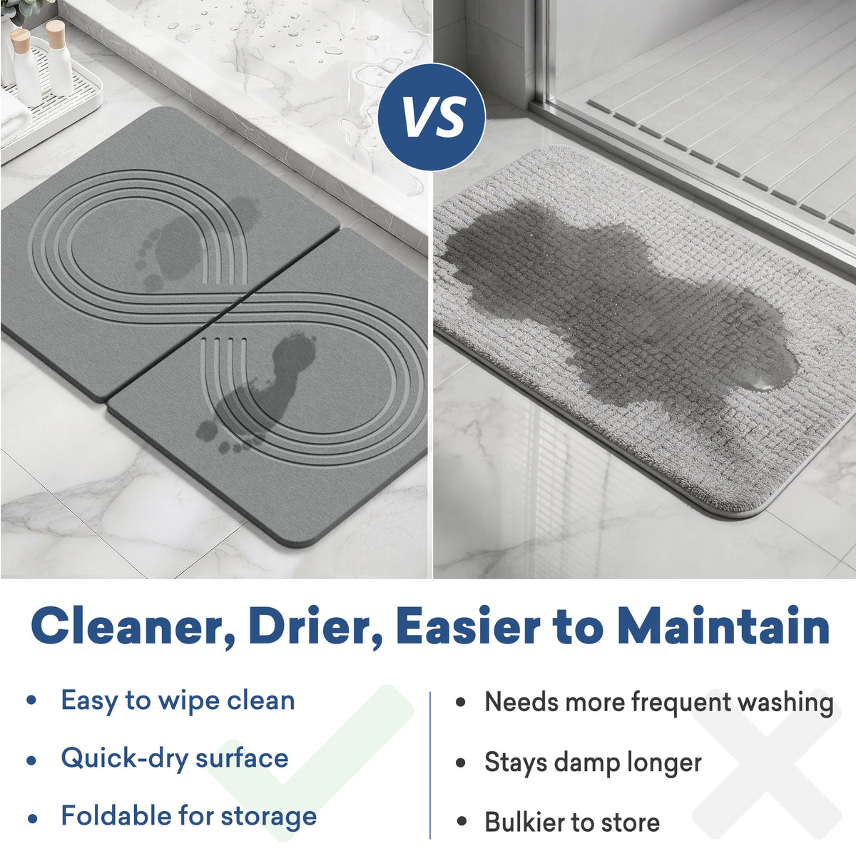 Infinity Groove Pattern Stone Bath Mat