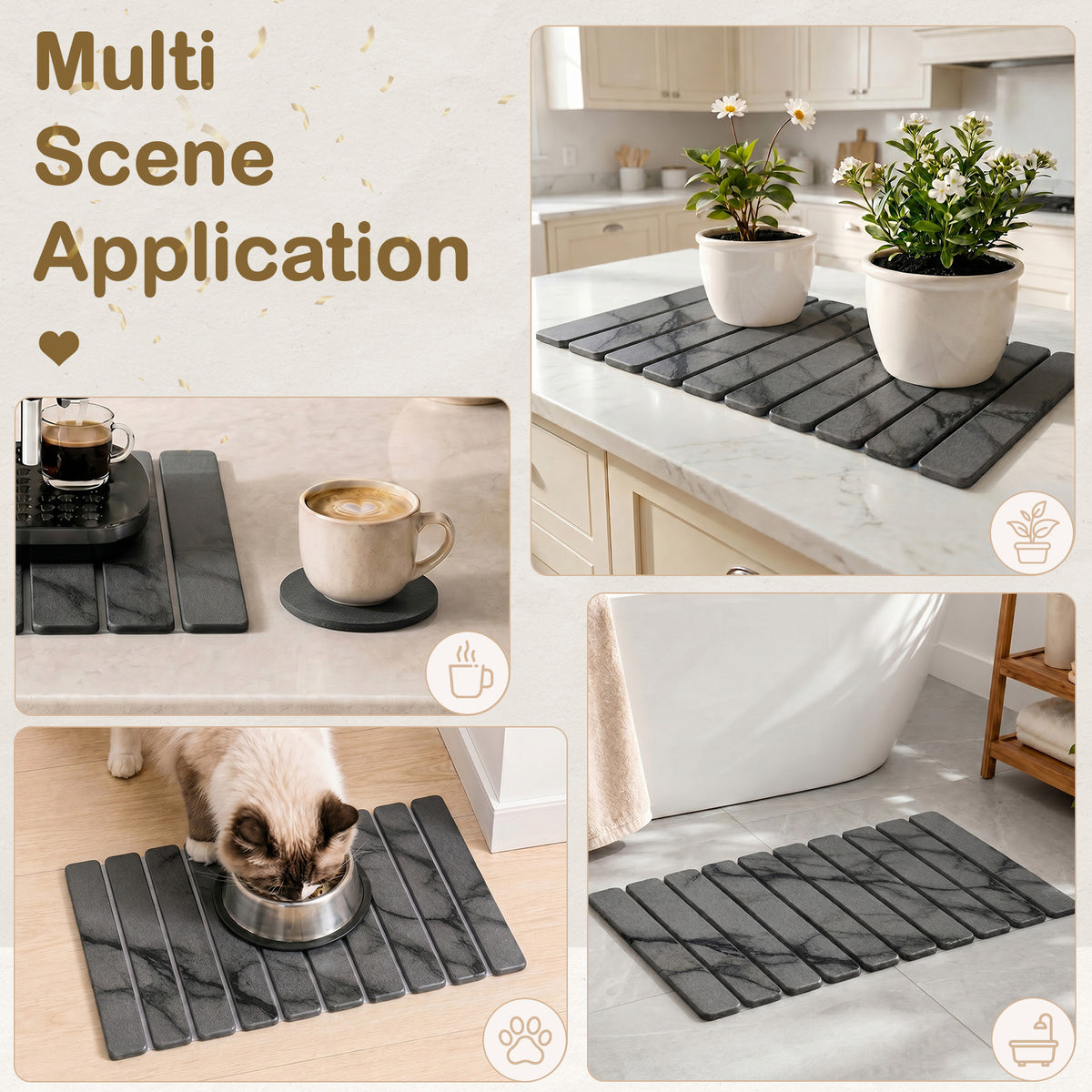 Foldable Stone Dish Drying Mat