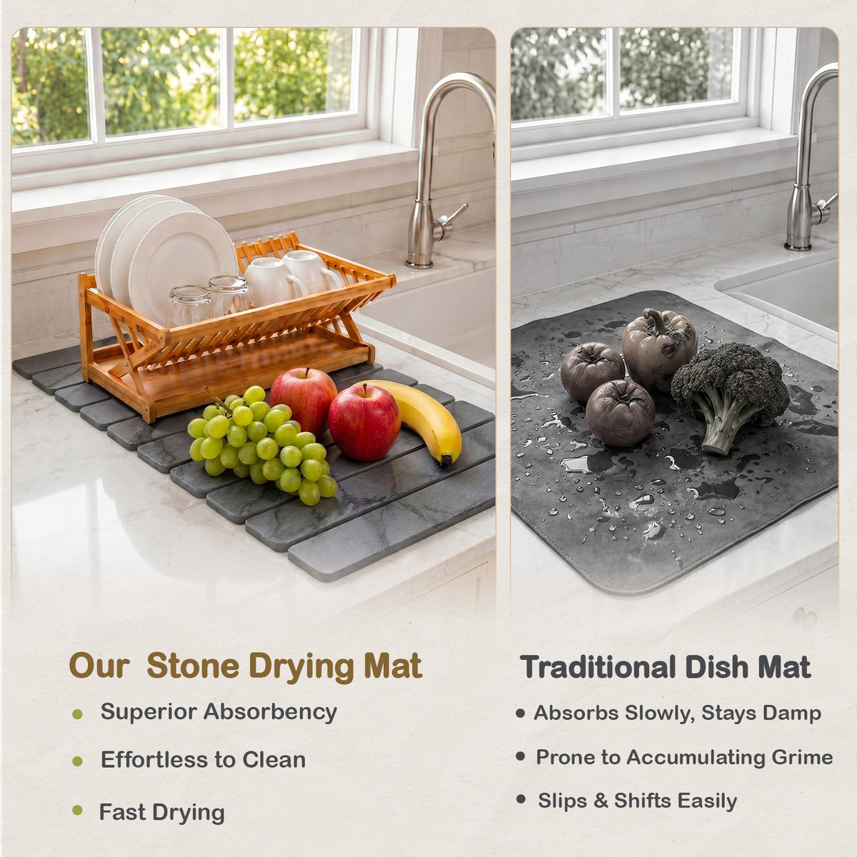 Foldable Stone Dish Drying Mat