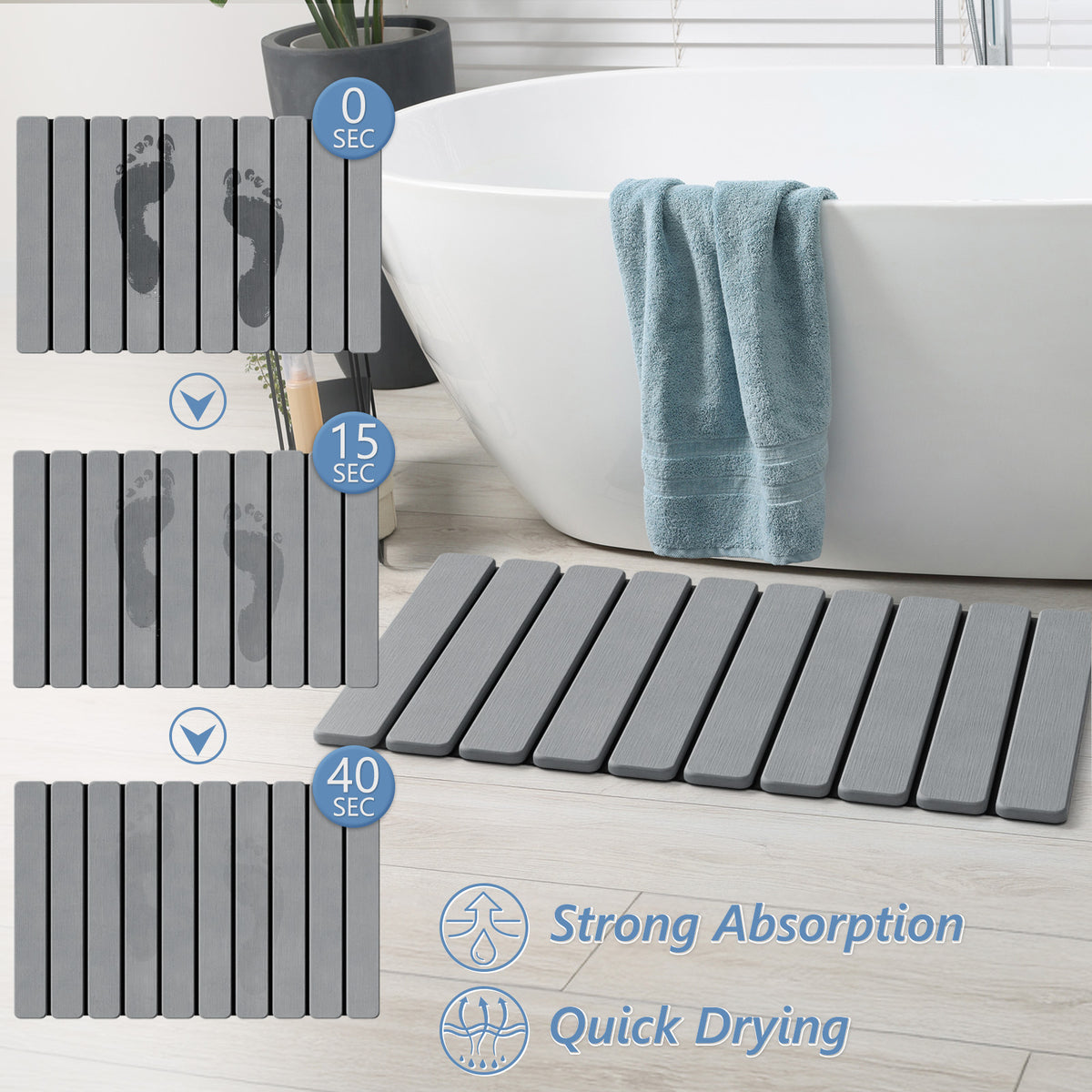 Foldable Stone Bath Mat