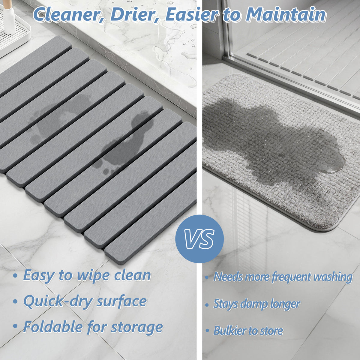 Foldable Stone Bath Mat
